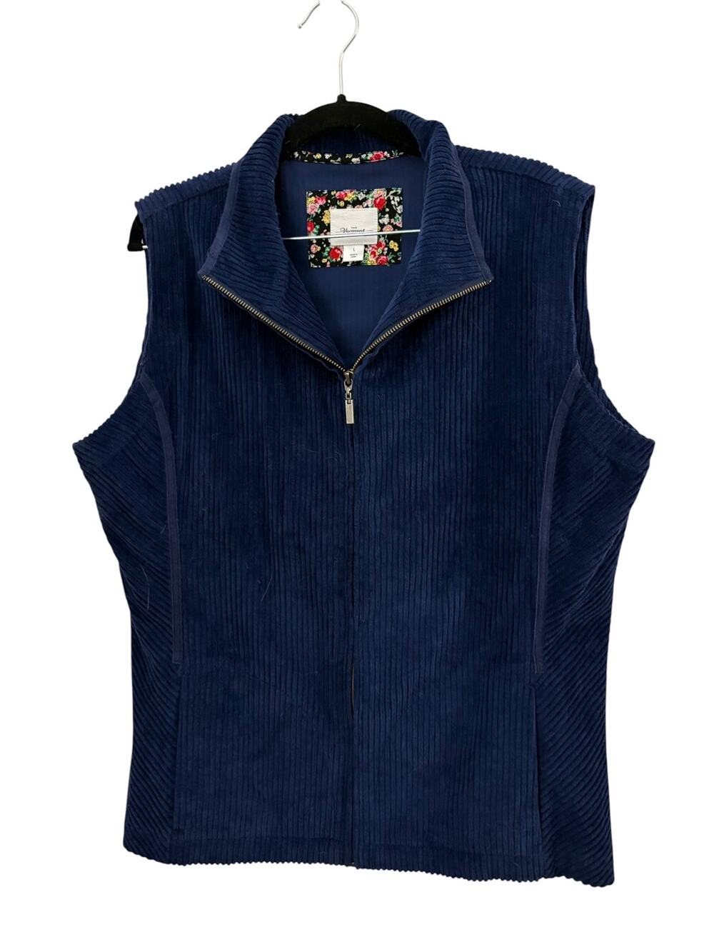 The Vermont Country Store Vest Great for Layering Ribbed Design Classic Simple